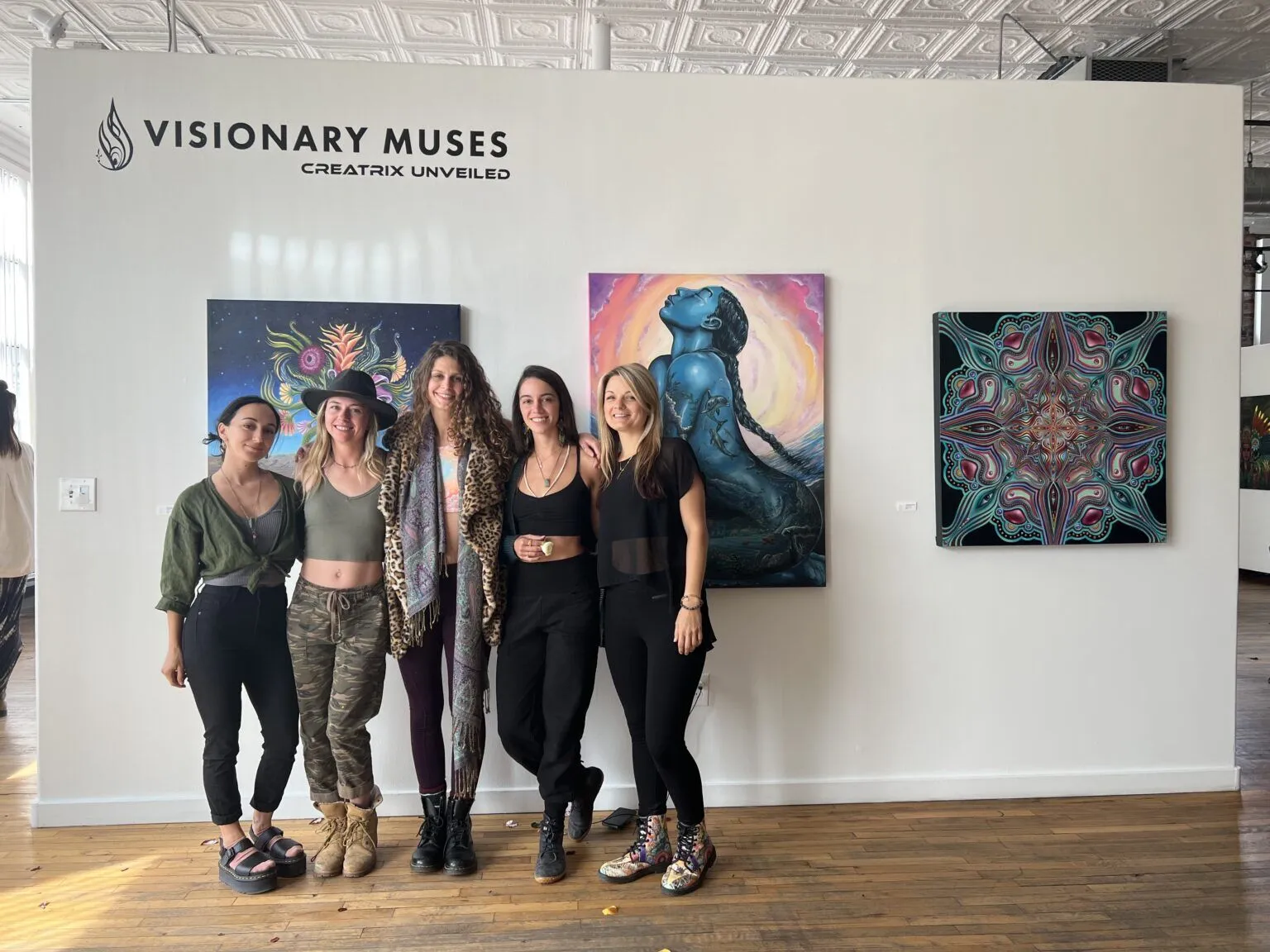 Artists at a gallery show